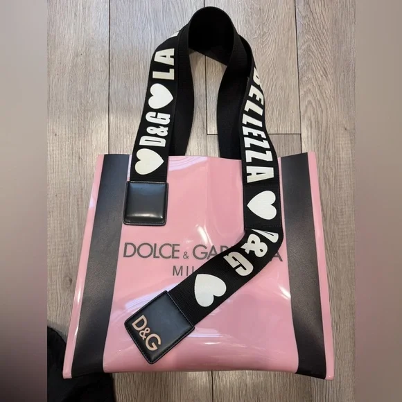 Dolce & Gabbana PVC Strap Shoppers Tote Bag Barbie pink